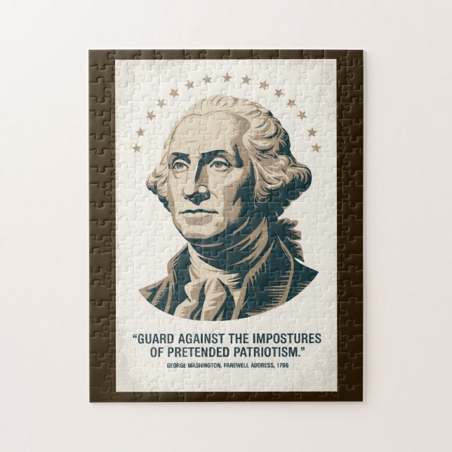 George Washington Citat Amerikansk President Konst Pussel (Vertikal)