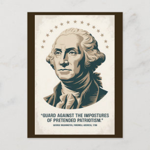 George Washington Citat Amerikansk President Konst Vykort