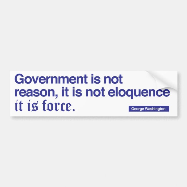 George Washington citationstecken/blått på vit Bildekal (Framsidan)