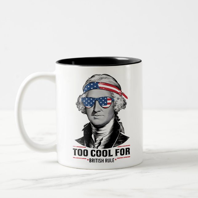 George Washington Cool För Brittiskt Styre 4:e Jul Två-Tonad Mugg (Vänster)