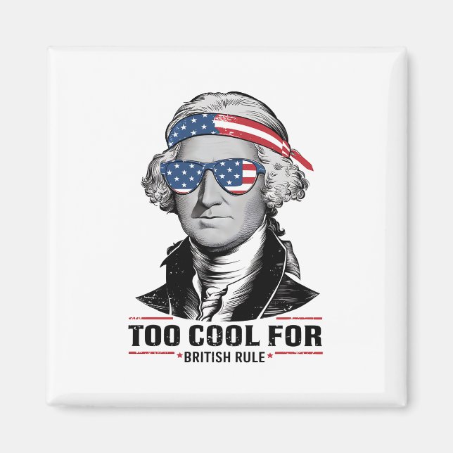 George Washington Coola för brittisk artikel 4 jul Magnet (Framsidan)