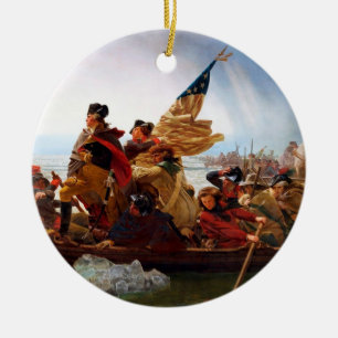 George Washington Crossing of the Delaware River Julgransprydnad Keramik