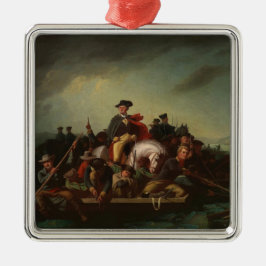George Washington Crossing the Delaware River Julgransprydnad Metall