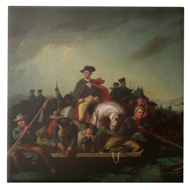 George Washington Crossing the Delaware River Kakelplatta (Framsidan)