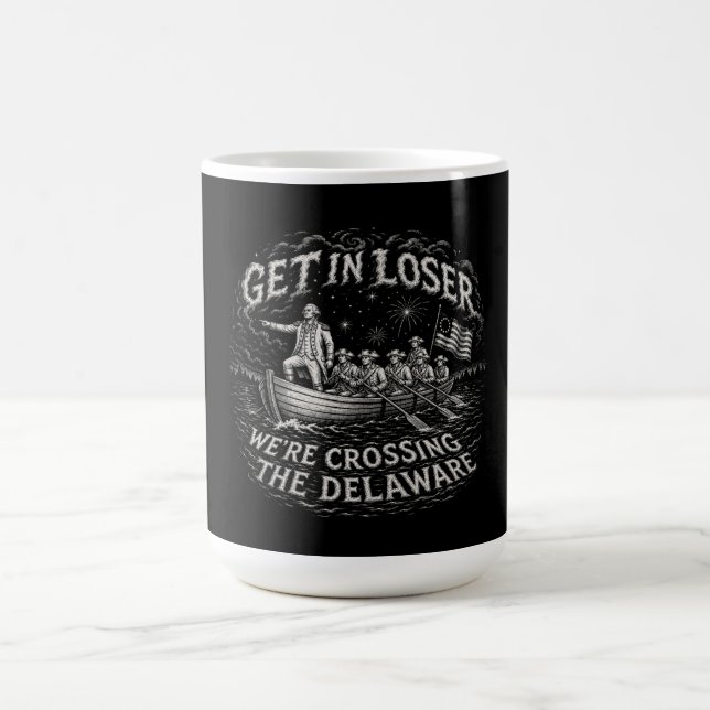George Washington Delaware Meme Parodi Konst Kaffemugg (Center)