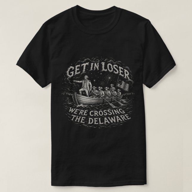 George Washington Delaware Meme Parodi Konst T Shirt (Design framsida)