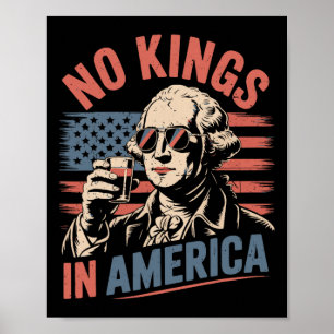 George Washington Drinking Funny No Kung America Poster