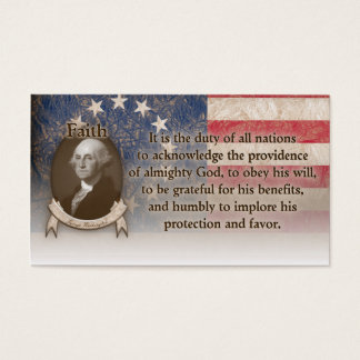 George Washington - Faith Visitkort
