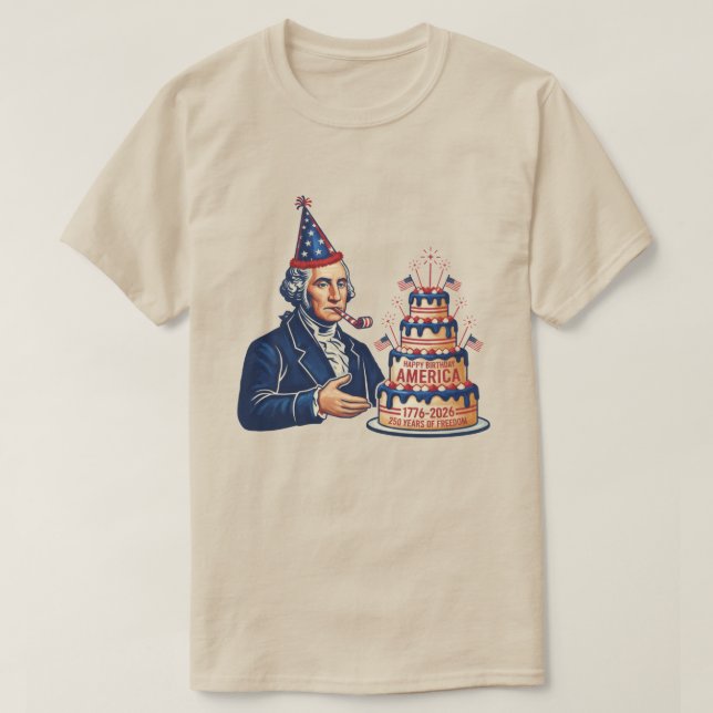George Washington födelsedagsfest  T Shirt (Design framsida)