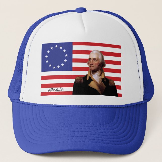 George Washington & för 13-Star U.S. flagga Keps (Framsida)