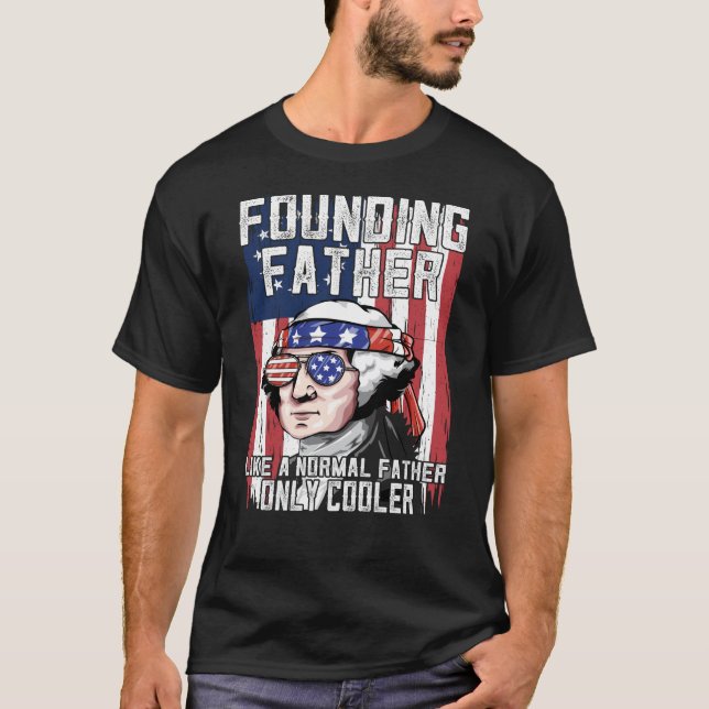 George Washington Founding Far Betsy Ross Flagga T Shirt (Framsida)