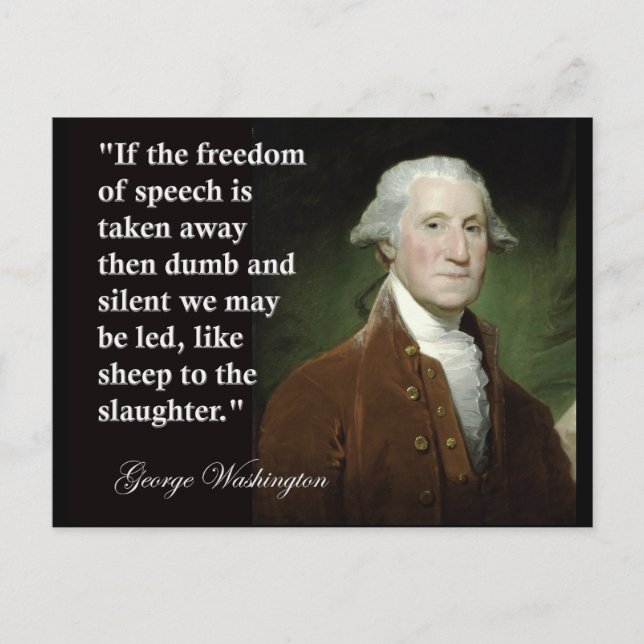 George Washington Freedom of Tal Quote Vykort (Framsida)
