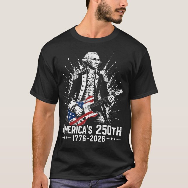George Washington Gitarr 250-årsjubileum 250 T Shirt (Framsida)