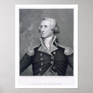 George Washington, graverad av Asher Brown Durand Poster