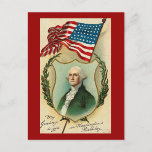 George Washington Hälsning Vykort