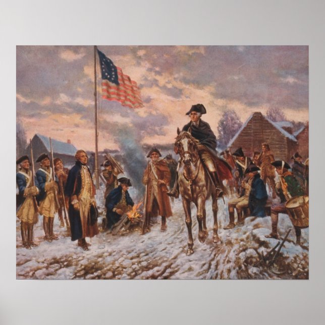 George Washington i Valley Forge, Canvas Poster (Framsidan)