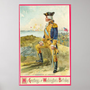 George Washington i Yorktown Vintage affisch
