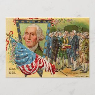 George Washington Inauguration American Flagga Inbjudningar