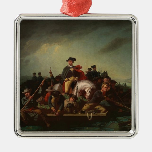 George Washington korsar Delawarefloden Julgransprydnad Metall (Framsidan)