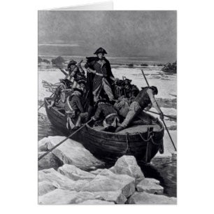 George Washington korsar floden Delaware Hälsningskort