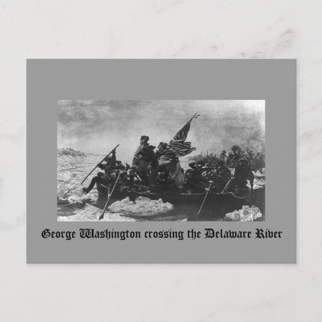 George Washington korsar floden Delaware Vykort (Framsida)