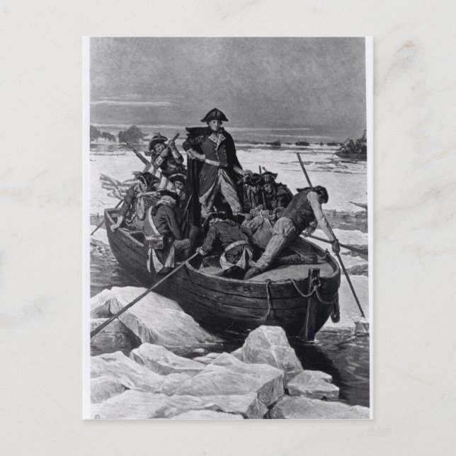 George Washington korsar floden Delaware Vykort (Framsida)