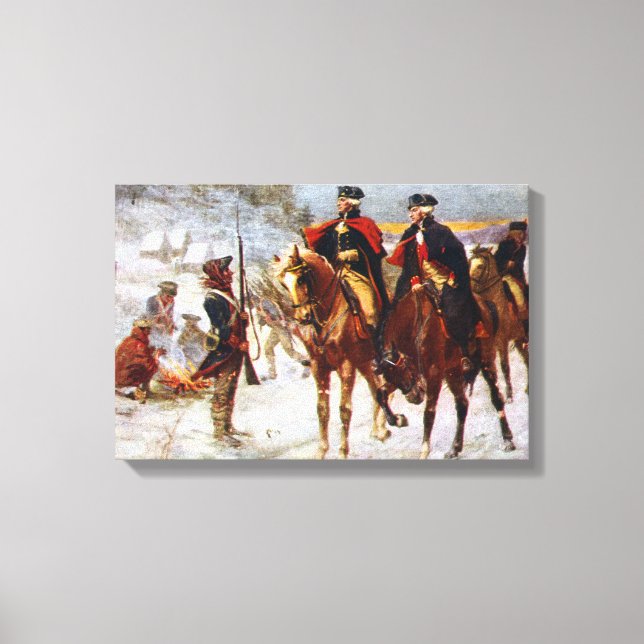 George Washington Lafayette Valley Forge Armé Canvastryck (Framsida)