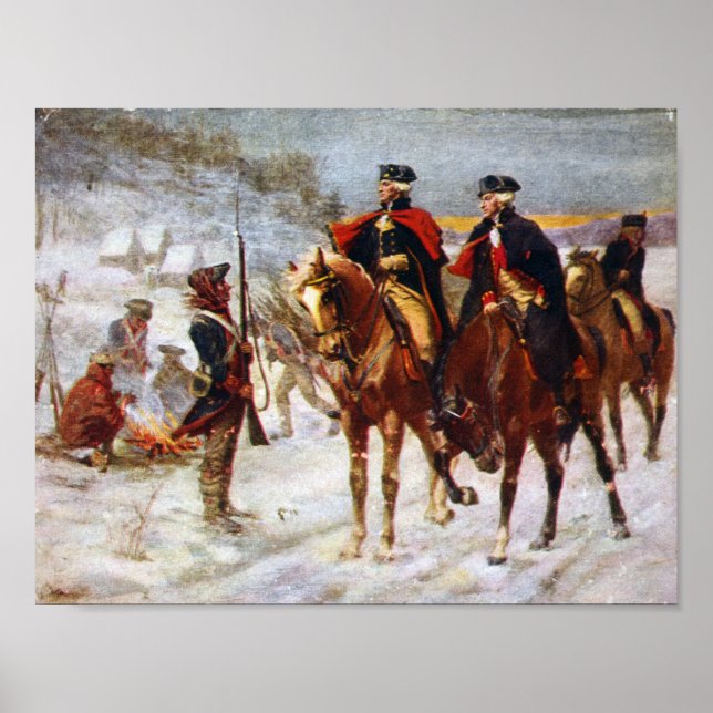 George Washington Lafayette Valley Forge Army Poster (Framsidan)
