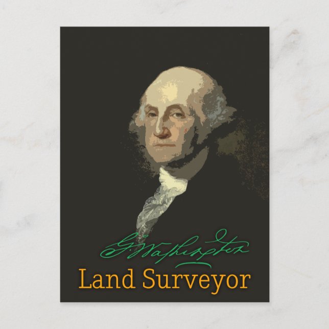 George Washington Land Surveyor Postcard Vykort (Framsida)