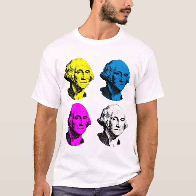 George Washington -- Mång- kulört T Shirt (Framsida)