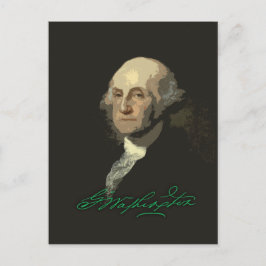 George Washington med autograf Vykort