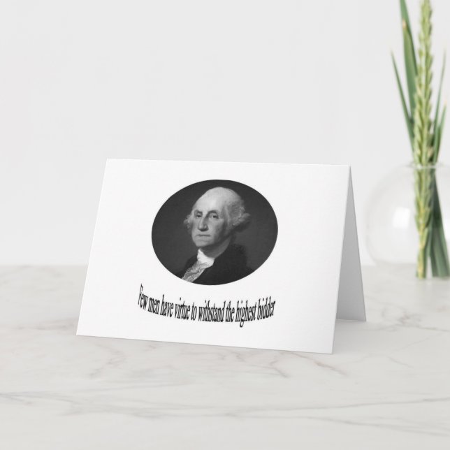 George Washington med citationstecken Kort (Framsida)