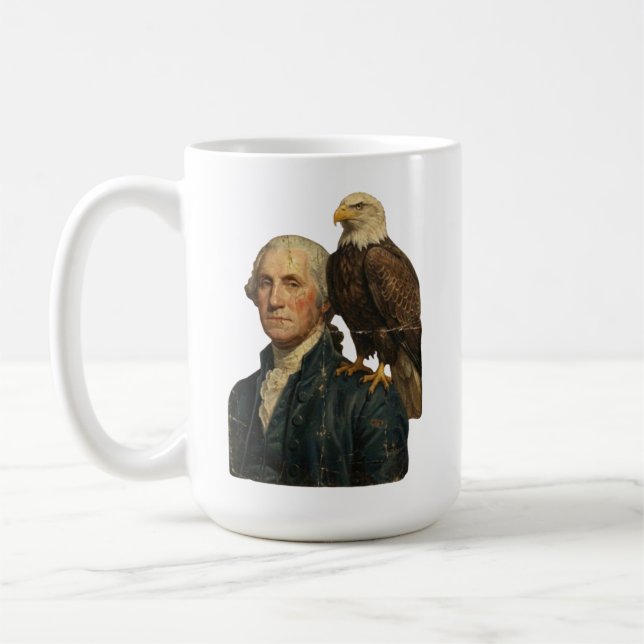 George Washington med havsörn  Kaffemugg (Vänster)