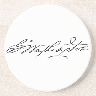 George Washington Namnteckning Underlägg Sandsten