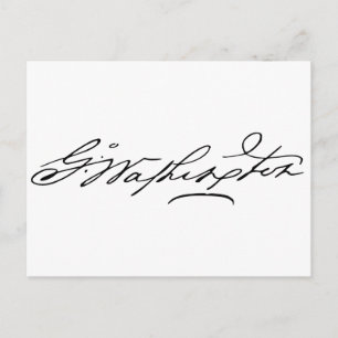 George Washington Namnteckning Vykort