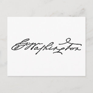 George Washington Namnteckning Vykort