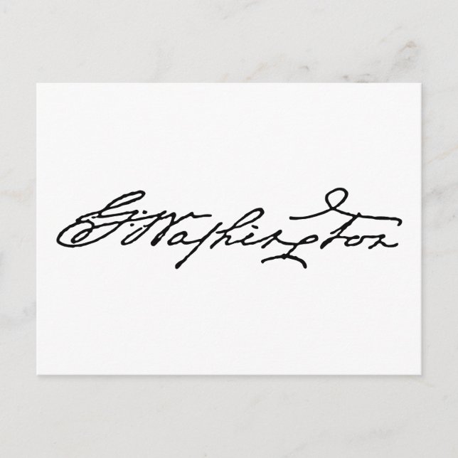 George Washington Namnteckning Vykort (Framsida)