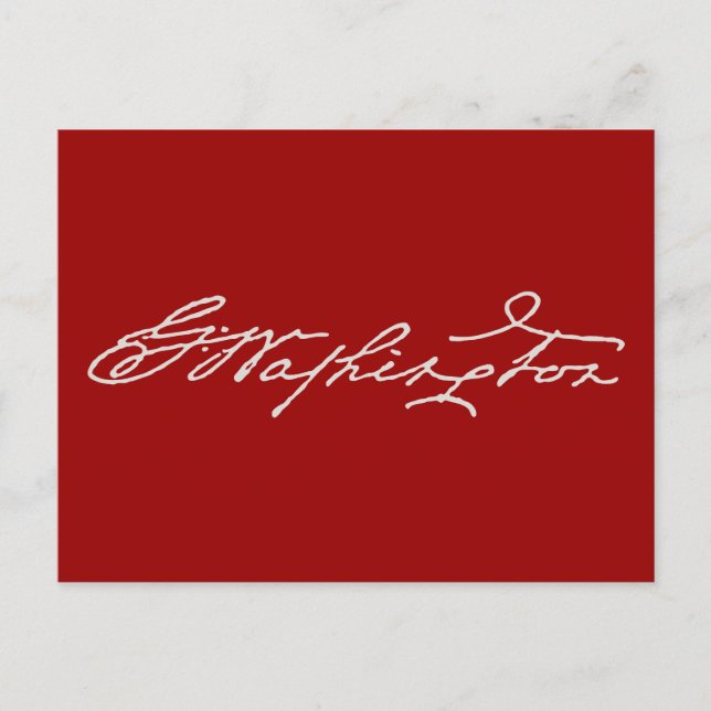 George Washington Namnteckning Vykort (Framsida)