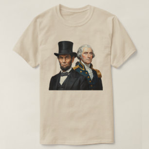 George Washington och Abraham Lincoln T Shirt