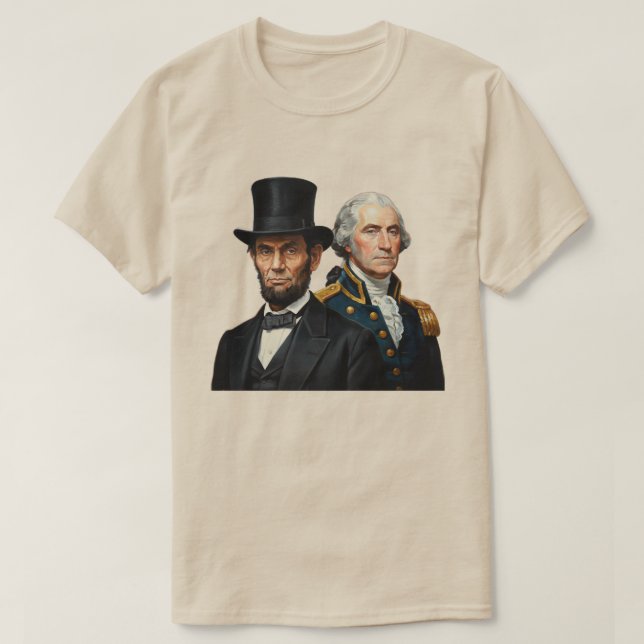 George Washington och Abraham Lincoln  T Shirt (Design framsida)