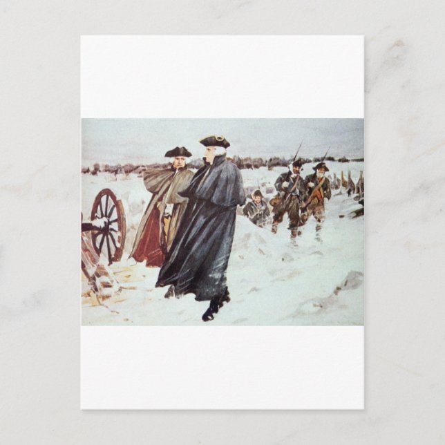 George Washington och Baron von Steuben Vykort (Framsida)