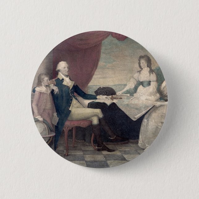 George Washington och hans familj Knapp (Framsida)