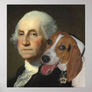 George Washington och hans Foxhound Poster