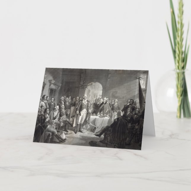 George Washington och hans Generalshälsningkort Kort (Framsida)