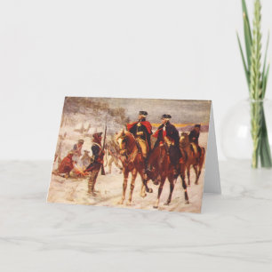 George Washington och Lafayette i Valley Forge Kort