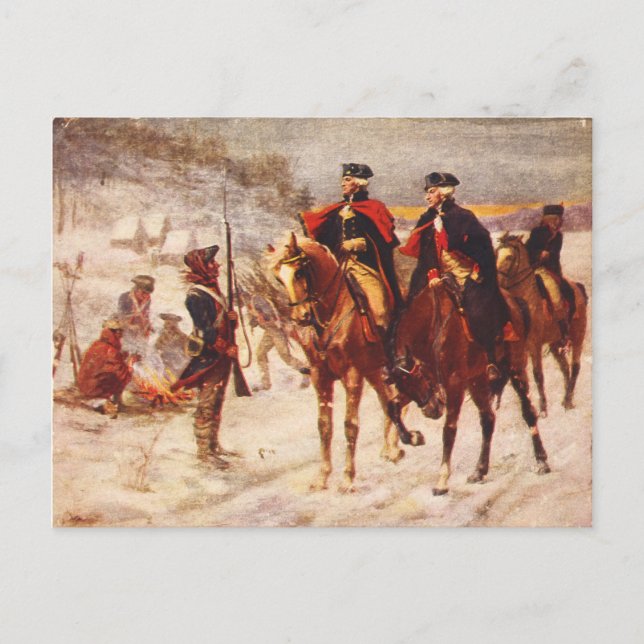 George Washington och Lafayette i Valley Forge Vykort (Framsida)
