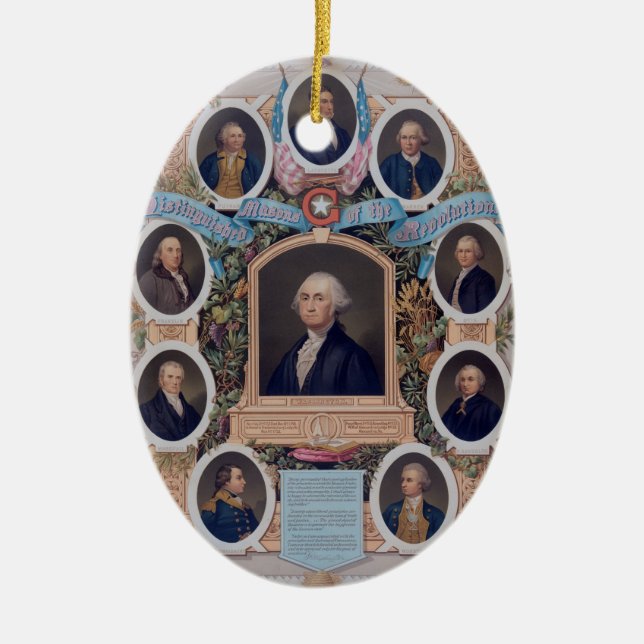 George Washington och masonsna av revolutionen Julgransprydnad Keramik (Framsidan)