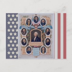 George Washington och Revolutionens murar Vykort