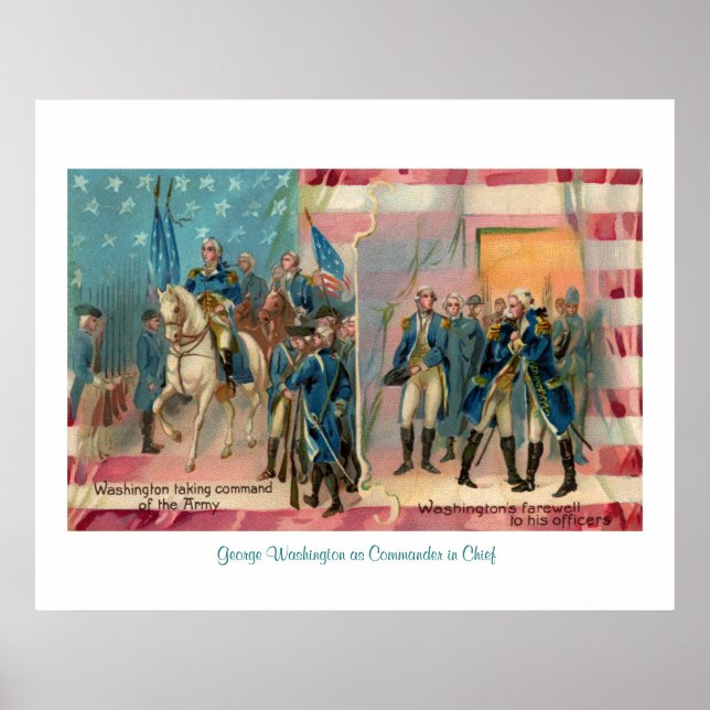 George Washington och Troops Poster (Framsidan)