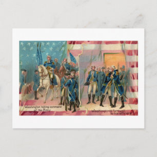 George Washington och Troops Vintage Postcard Vykort